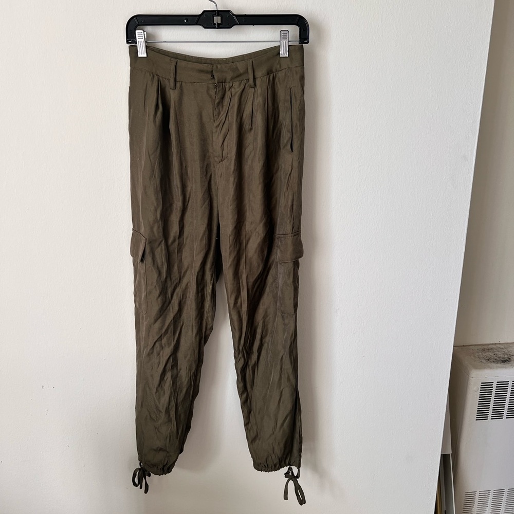 12th Tribe Olive Satin Trousers
